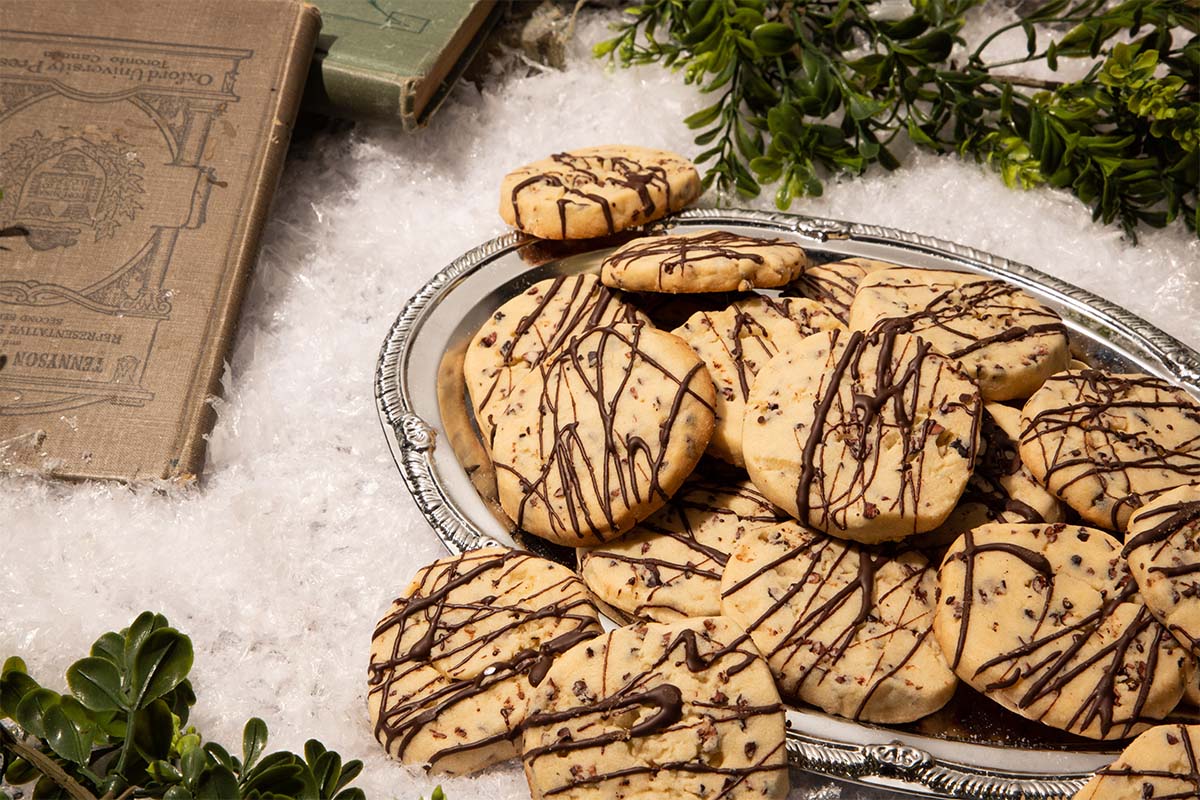 Cocoa Nib Shortbread Cookies