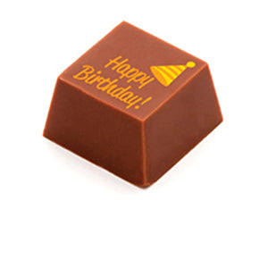 A solid square milk chocolate with 