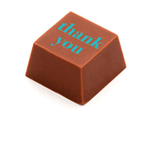 A solid square milk chocolate with 