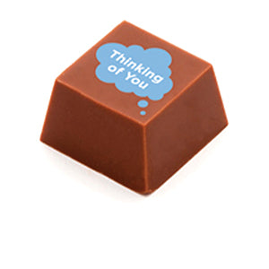 A solid square milk chocolate with 